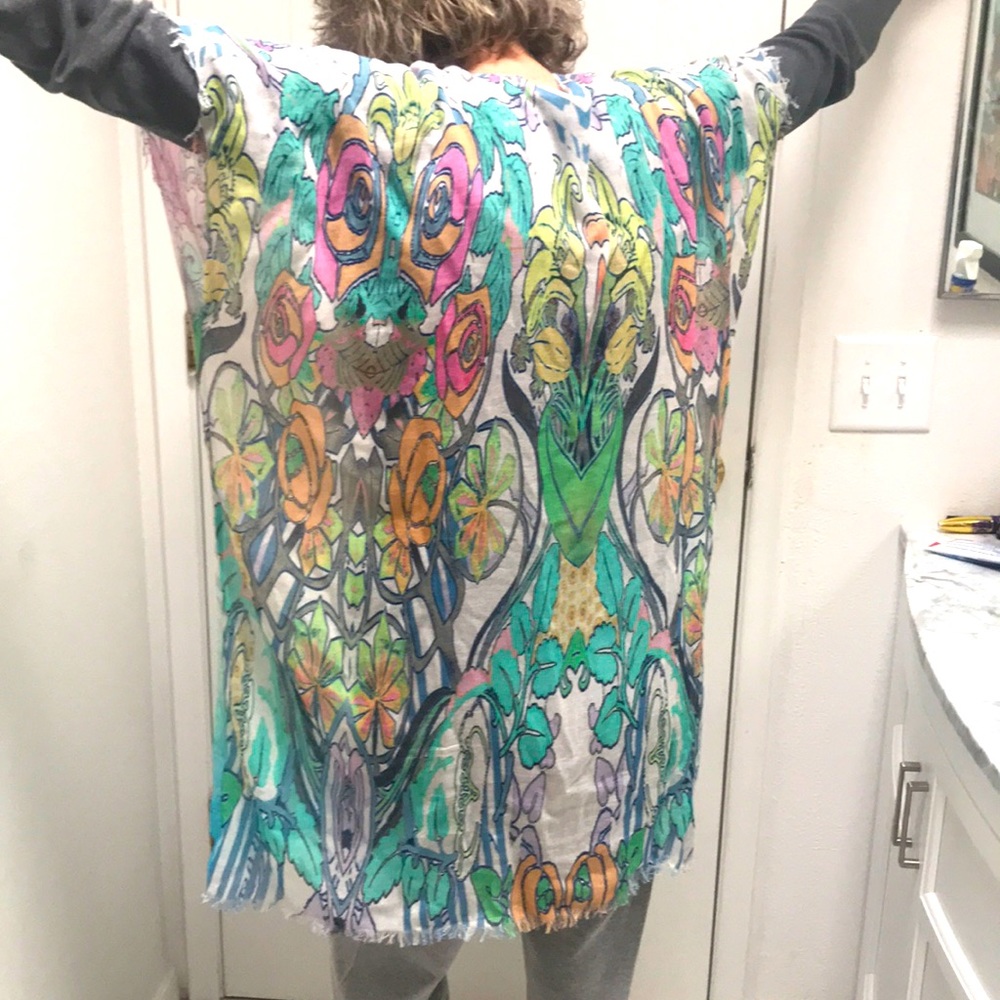 Pastel Pattern Shawl with fun pattern on back